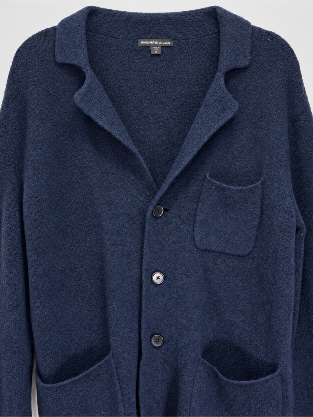 James Perse Deep Navy Button-Up Knit Cardigan